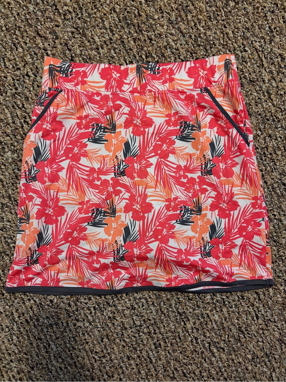 Sport Haley Coral and Black Floral Mini Skort